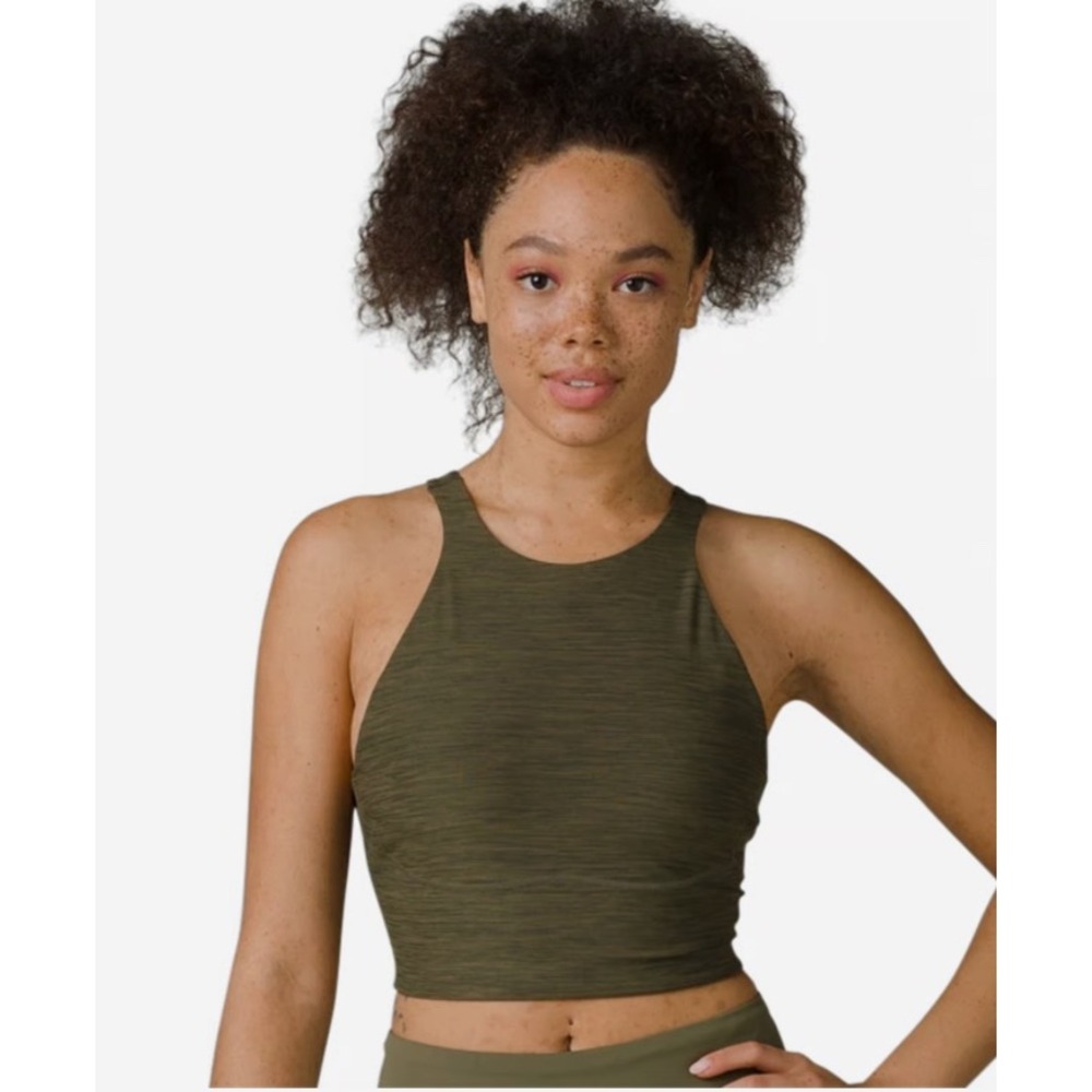 Prana x Sorel Wandering Soul Bralette Olive Green High Neck Sports Bra Small